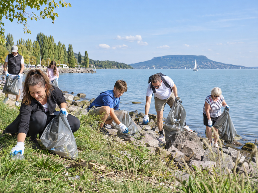 A balaton mellett is szedték a hulladékot